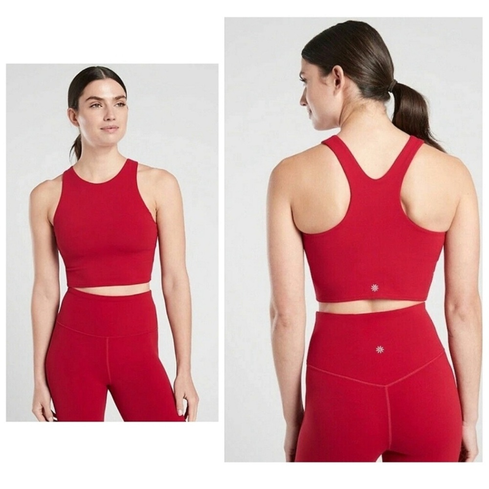 Athleta Conscious Crop Top Bra Tank
Shirt Candy Red
